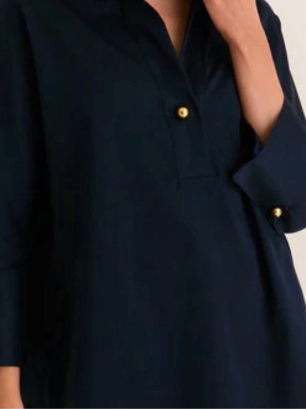 Tuckernuck Willow Blouse Navy Gold Buttons XXS - Picture 2 of 13